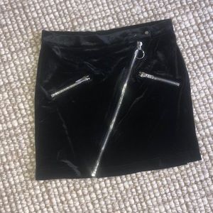 Black velvet skirt